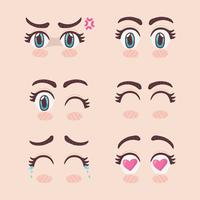 Conjunto De Ojos De Manga vector