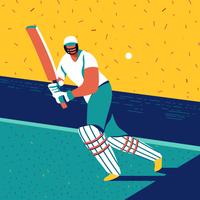 Running Cricket Player vector