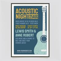 Vector Acoustic Concert Retro Poster