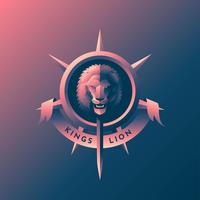 Lion Head Retro Badge vector