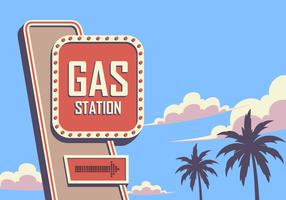 Gas Station Retro Sign Vector