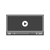 Video Player Glyph Black Icon vector