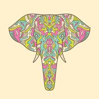 Painted elephant vector