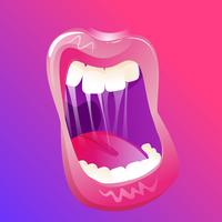 Open shouting mouth showing teeth vector