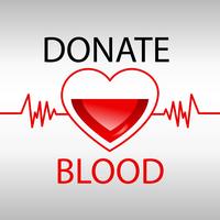 La medicina de donación de sangre ayuda al hospital a salvar la vida del corazón. Vector realista ilustración