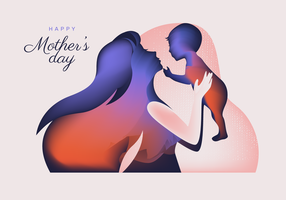 Mothers Day Silhouette Vector Abstract