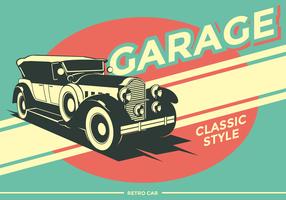 Vector de garaje de coche retro