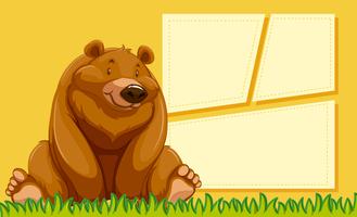 A bear on blank template vector