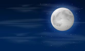Cielo nocturno con luna vector