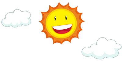 Happy face on the sun vector