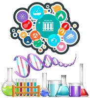 Science equipment and icons vector