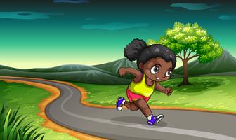 A Black girl jogging vector