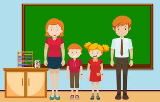 Students and teachers in the classroom vector