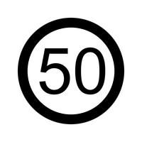 Vector icono de límite de velocidad 50