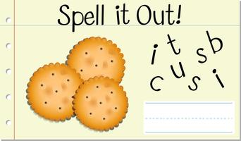 Spell English word biscuit vector