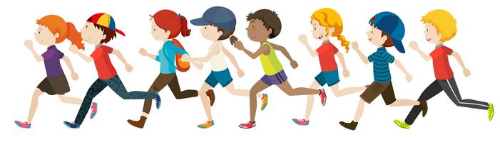 Kids Running Race Vector Art, Icons, and Graphics for Free Download