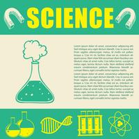 Diseño de banner con símbolos de la ciencia. vector