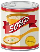 Organic soup in aluminum can vector