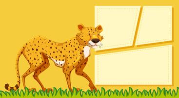 A cheetah on blank note vector