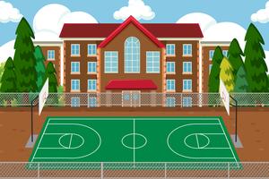 Empty school sport playground vector