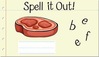 Spell English word beef vector