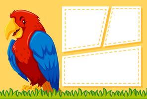 A parrot on blank note vector