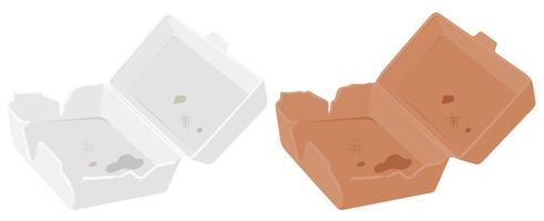 Set of plastic and cardboard box vector