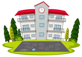 Isolated school building template vector