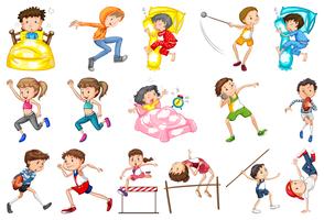 Set of daily activity kids vector