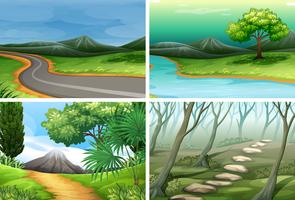 Set of nature scenes vector