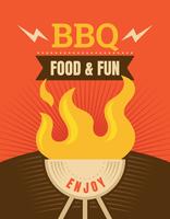 Cartel de barbacoa retro vector