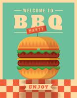 Retro BBQ poster vector