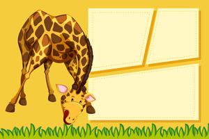 A giraffe on blank note vector