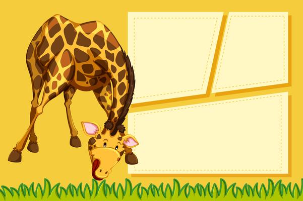 A giraffe on blank note