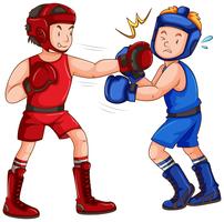 Boxers with headguard and gloves vector