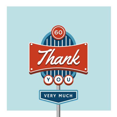 Thank  You Greeting Retro Sign