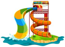 Water slide on island vector