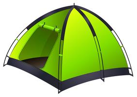 Green single camping tent vector