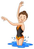 Woman doing synchronised swimming vector