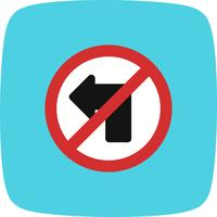 Vector No left turn Icon