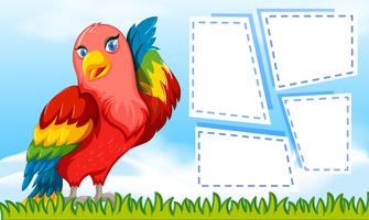 A parrot on blank note vector