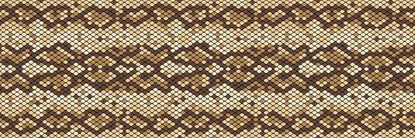 Snakeskin pattern. Realistic texture of snake or another reptile skin. Beige and brown colors.  vector