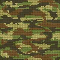 Abstract Knitting Seamless Texture. Military Decorative Camouflage Pattern Background. Vector Illustration.