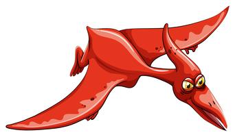 Red dinosaur flying in the sky vector