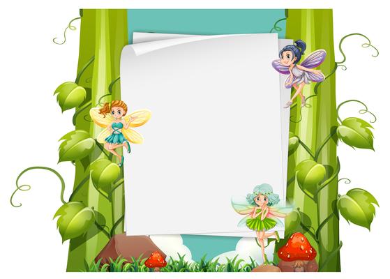 Paper design with fairies flying