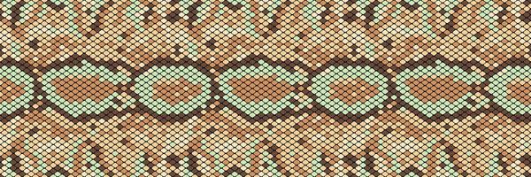 Snakeskin seamless pattern. Realistic texture of snake or another reptile skin. Beige and brown colors. Vector illustartion