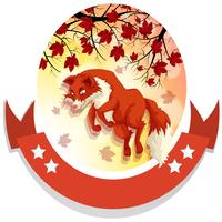 Banner design with fox jumping vector