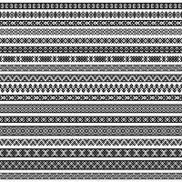 Elementos de decoración de la frontera patrones en colores blanco y negro. Ilustraciones vectoriales