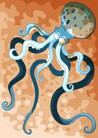 Giant octopus with long legs vector