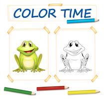 Coloring template with cute frog vector